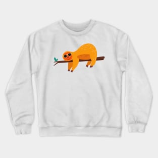 lazy sloth on tree with glasses Crewneck Sweatshirt